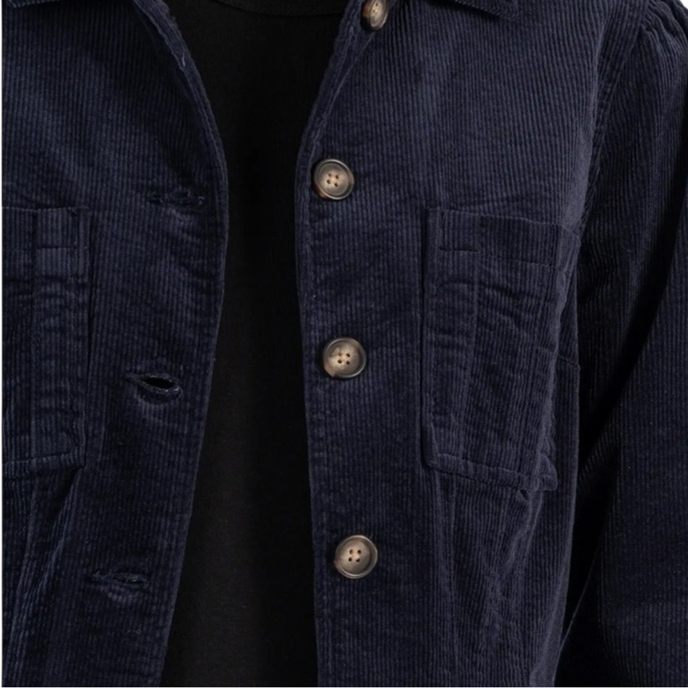 Kut from the Kloth Kyra Stretch Cotton Dark Blue Corduroy Jacket Size XS - Picture 4 of 13